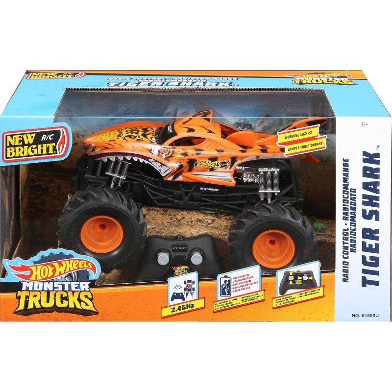 New Bright R/C 1:15 Scale Hot Wheels Monster Truck - Tiger Shark
