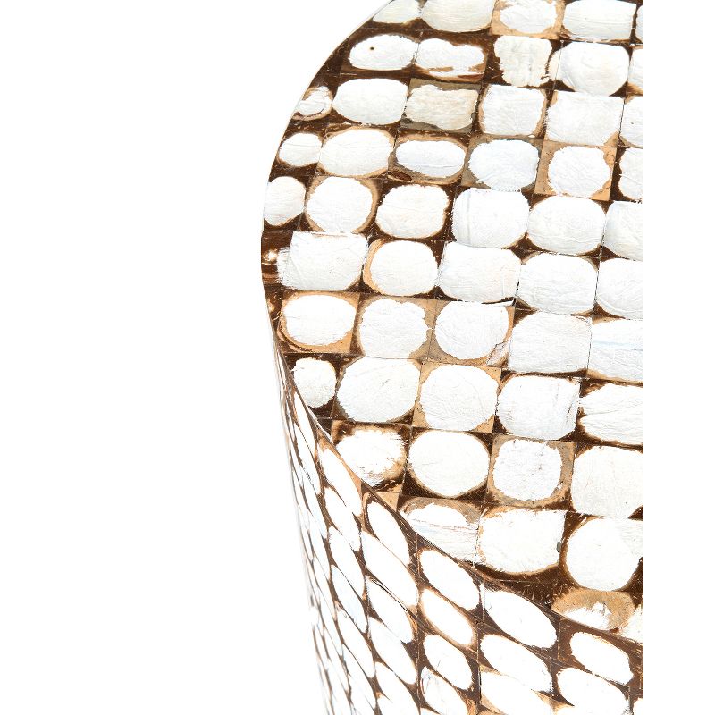 Columbia Coconut Shell Inlay Accent Table White - East At Main