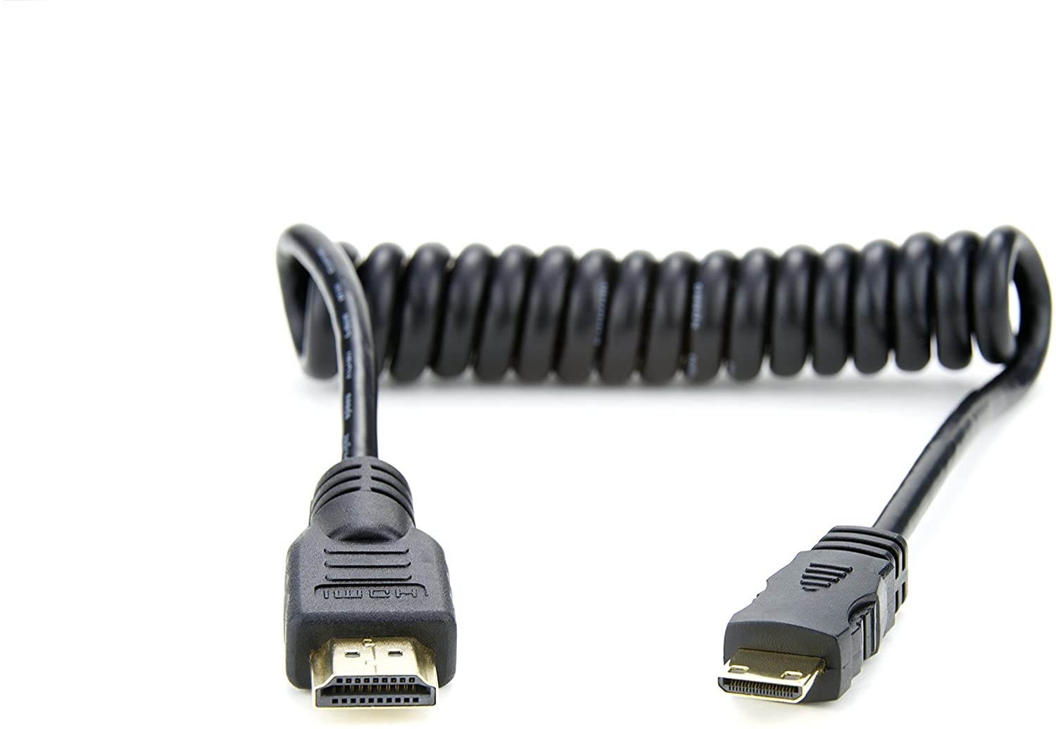 Atomos 11.81"/30cm Coiled Mini HDMI to Full HDMI Cable for Ninja Star Recorder