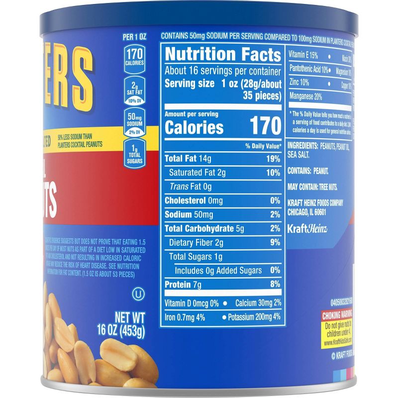 Planters Lightly Salted Made With Sea Salt Cocktail Peanuts - 16oz