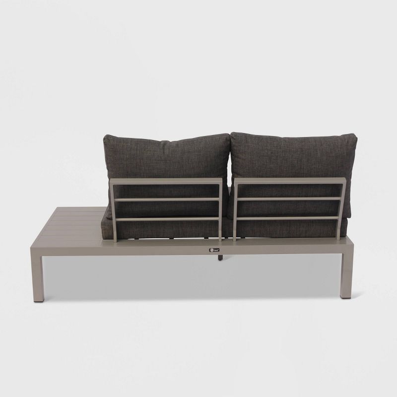 Osborne 4pc Aluminum Outdoor Sectional with Cushions - Silver/Gray - Courtyard Casual