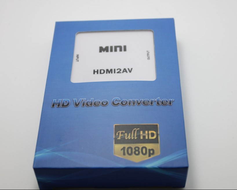 MINI HDMI2AV Siganal Converter HD Video Converter Mini HDMI to CVBS+R/L Audio Converter