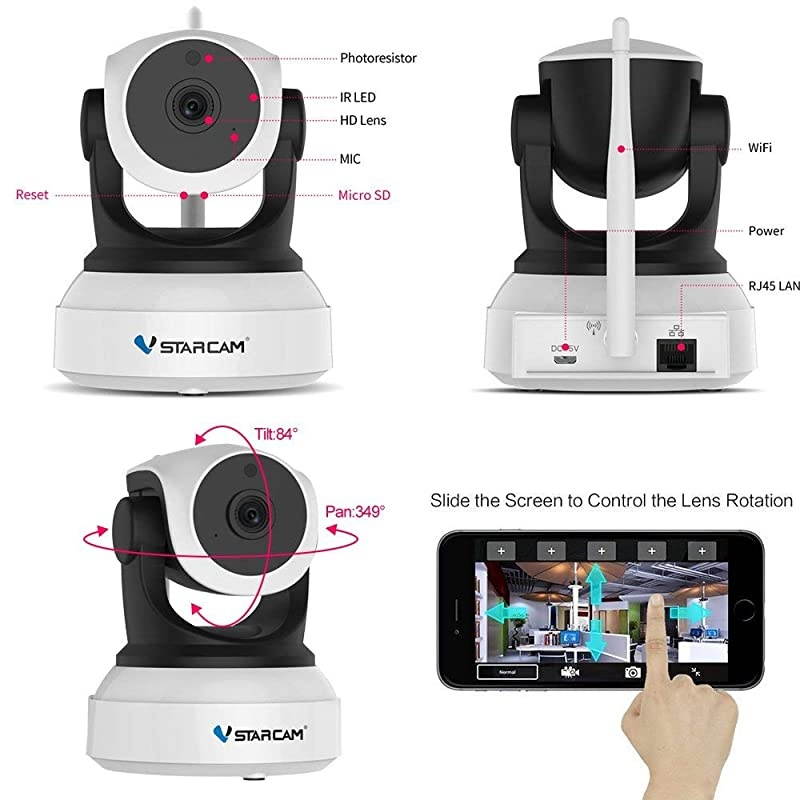 1080P WiFi Camera  HD Wireless IP Camera with Night Vision Motion Detection Cloud Service TwoWay Audio Home Security Camera for Indoor Support Max 128G TF Card