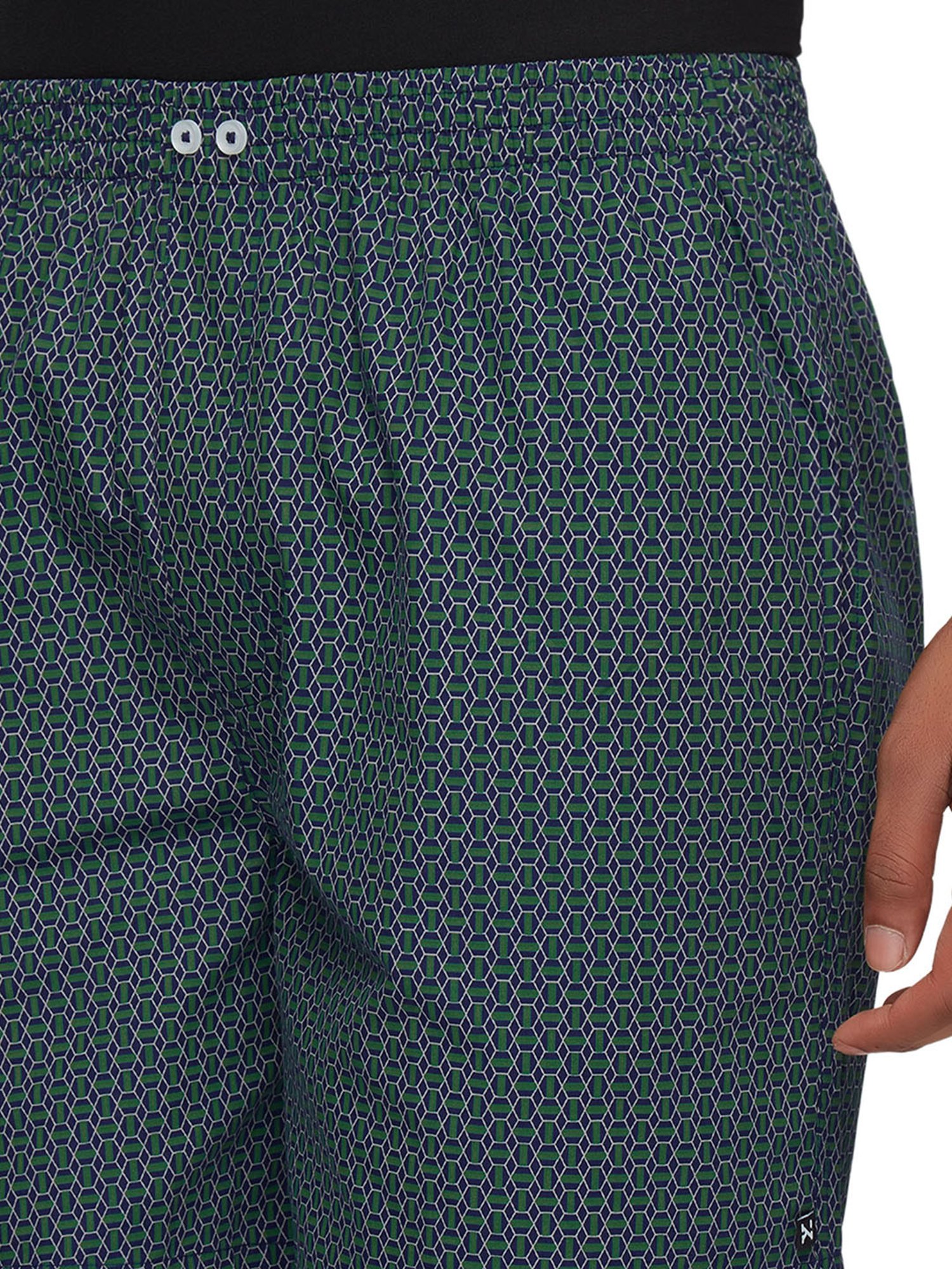 XYXX Green & Dark Blue Printed Boxers - Pack of 2