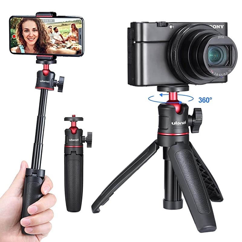 MT08 Extension Pole Tripod Mini Selfie Stick Tripod Stand Handle Grip for Webcam iPhone 11 Pro Max Samsung Smartphone Canon G7X Mark III Sony ZV1 RX100 VII A6400 A6600 Cameras Vlogging