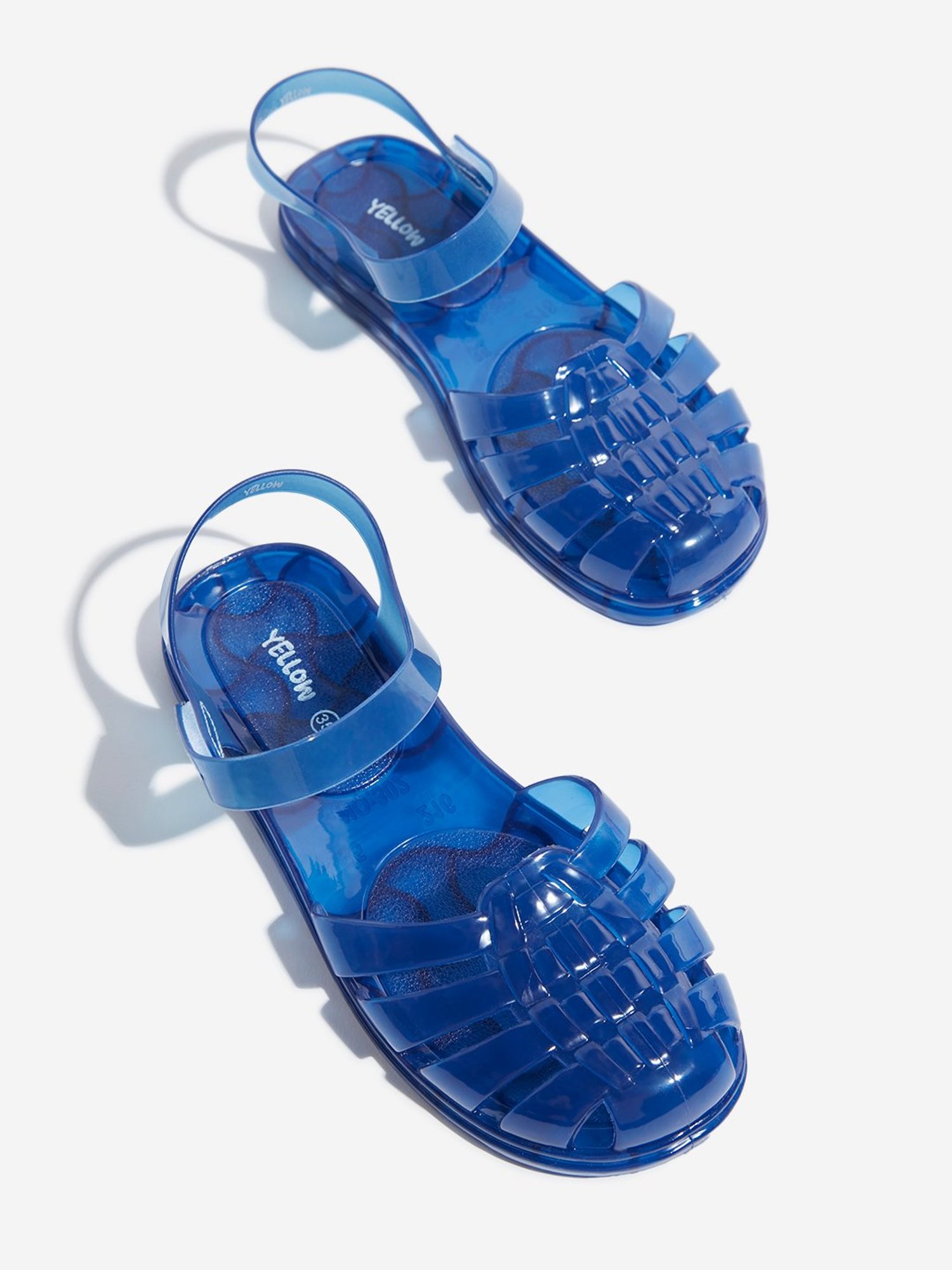 Yellow by Westside Navy Vinyl Multi-Strap Sandals