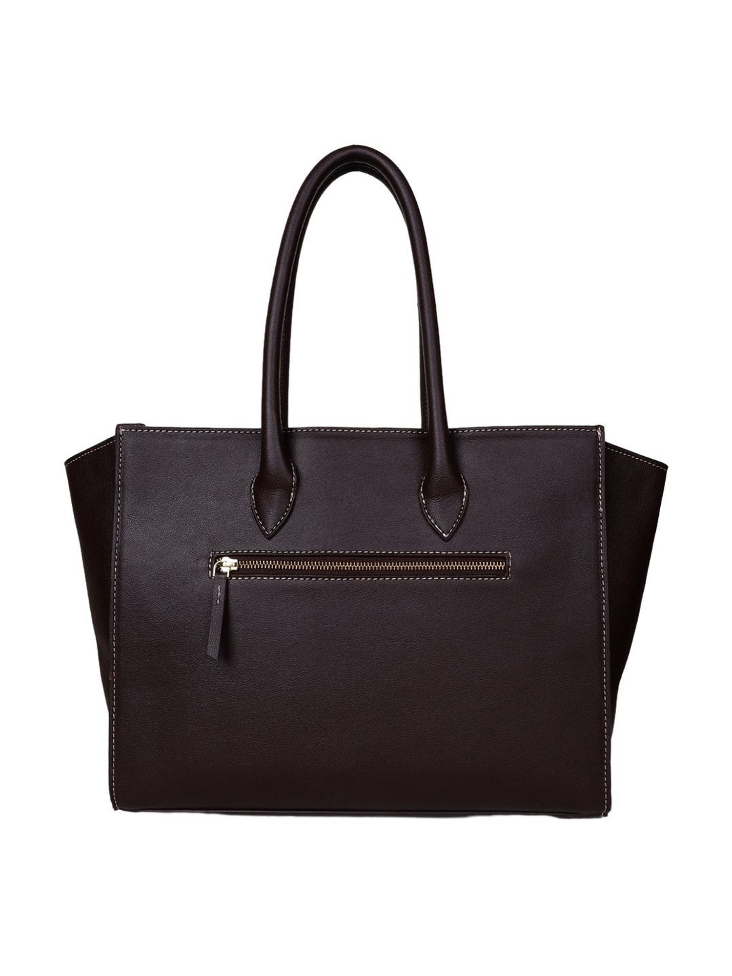 Carlton London Brown Solid Large Handbag