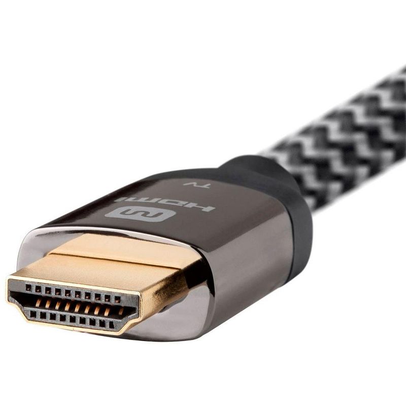 Monoprice HDMI High Speed Active Cable - 30 Feet - Gray, 4K@60Hz, 18Gbps, HDR, 28AWG, YUV, 4:4:4, CL3 - Luxe Active Series