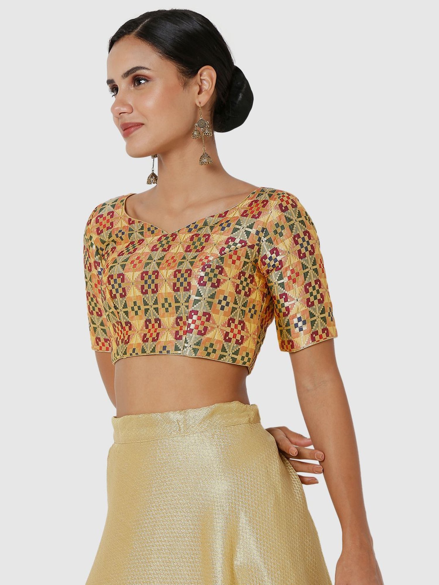 Salwar Studio Red Textured Blouse