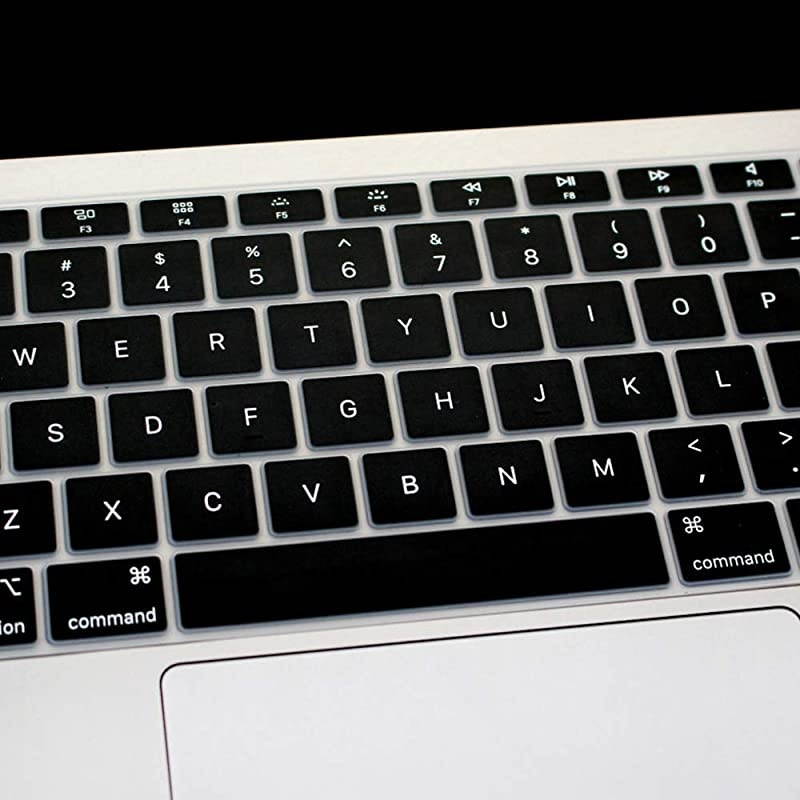 Premium Keyboard Cover Ultra Thin Silicone Keyboard Protective Skin for 2018 2019 MacBook Air 13 133Inch with Touch ID A1932 US Layout NOT FIT for 2020 Version Black