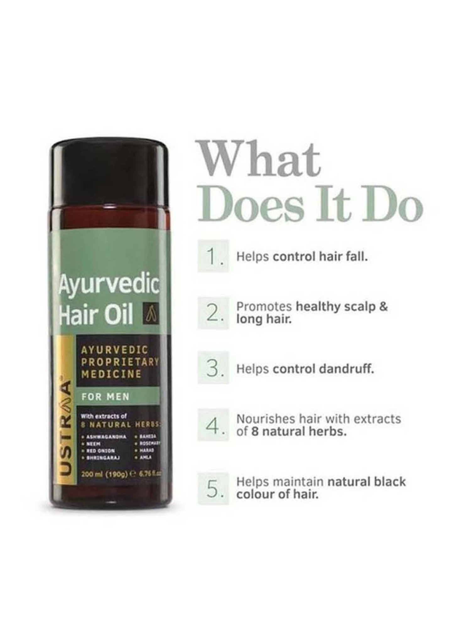 Ustraa Ayurvedic Beard Growth Oil & Hair Growth Vitalizer Combo