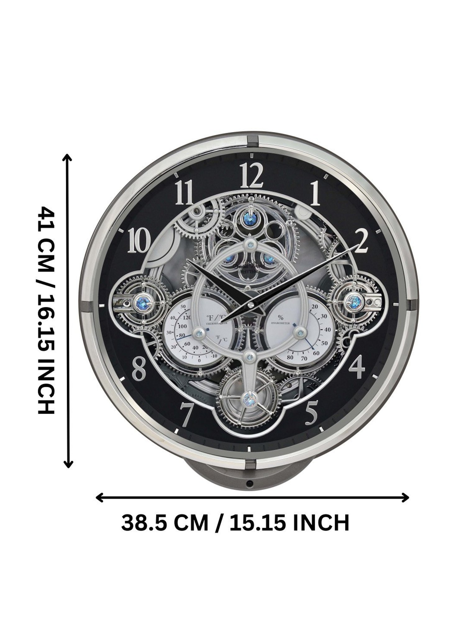 Braun Black Classic Large Analog Wall Clock With Silent Sweep Movement