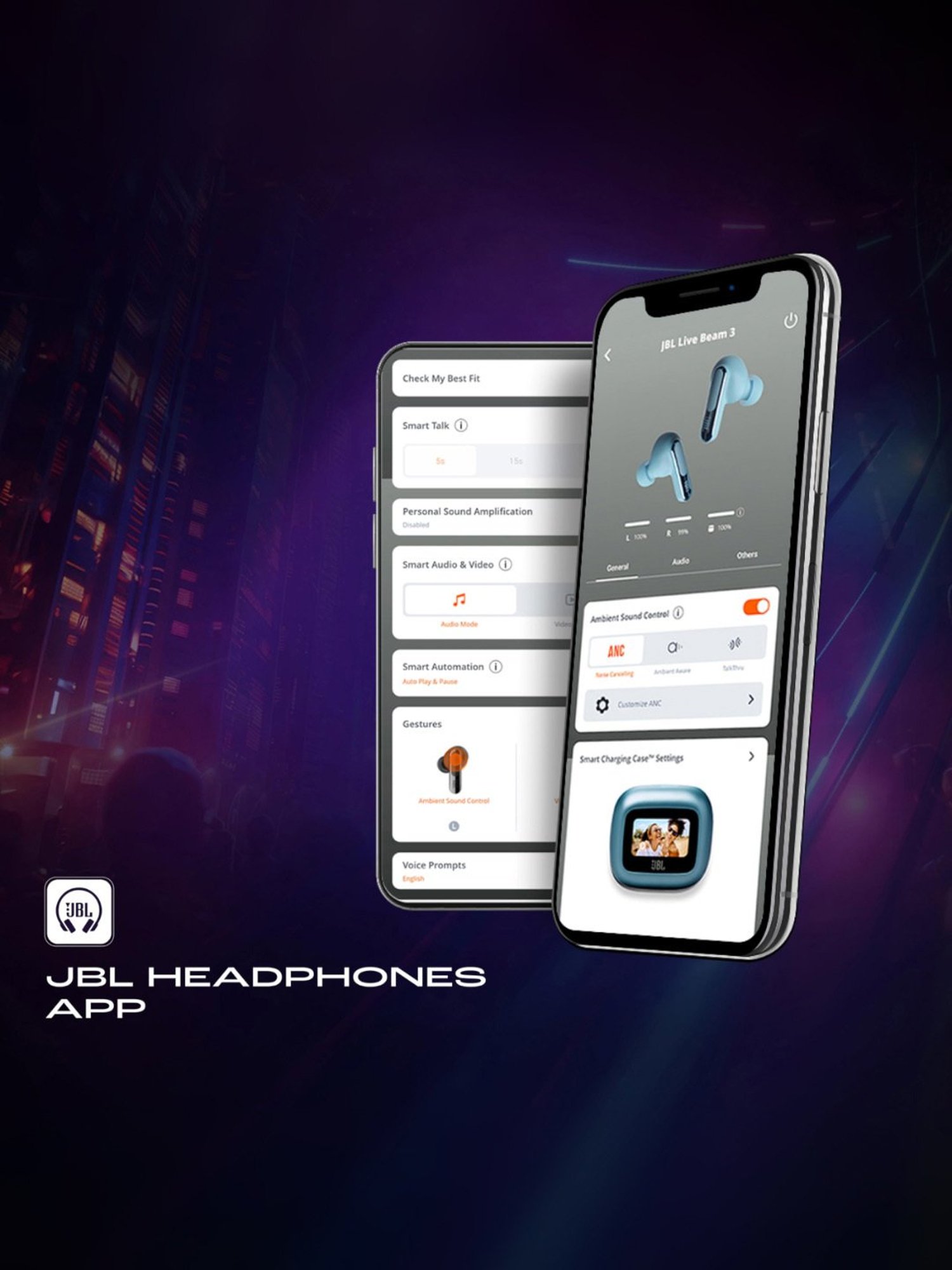 JBL Live Beam 3 In Ear Bluetooth Earbuds with Noise Cancelling & 48H Playtime (Blue, True Wireless)