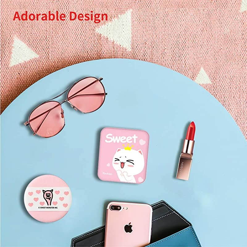 Portable Charger 10000mAh Power Bank External Battery Pack Powerbank Cell Phone Battery Backup Charger with Dual USB Output Comaptible Cellphone Smartphones Pink Sweet