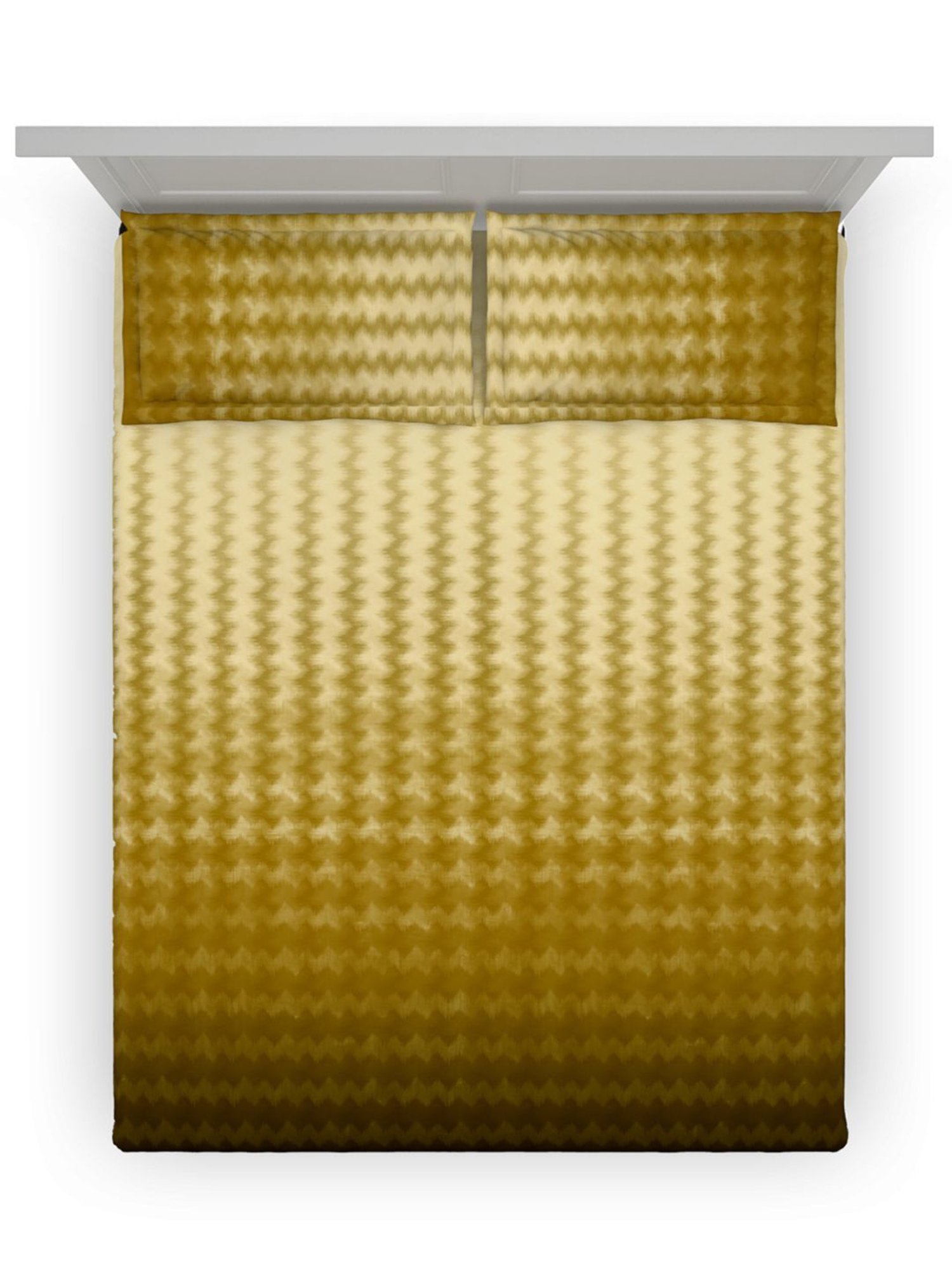 DDecor Abstract Yellow 210 TC Cotton King Bed Sheet With 2 Pillow Covers