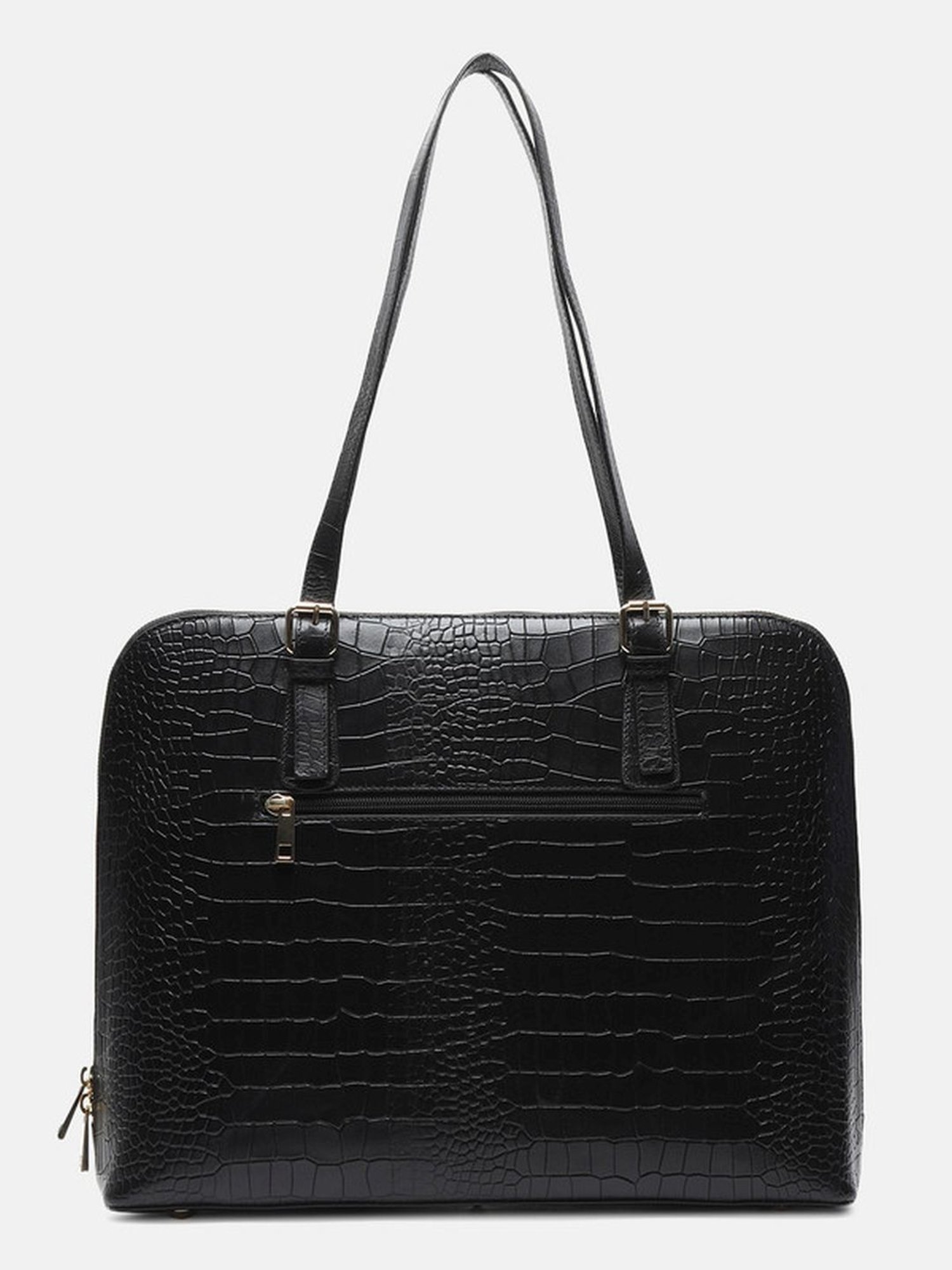 BAGATT Black Leather Textured Shoulder Handbag