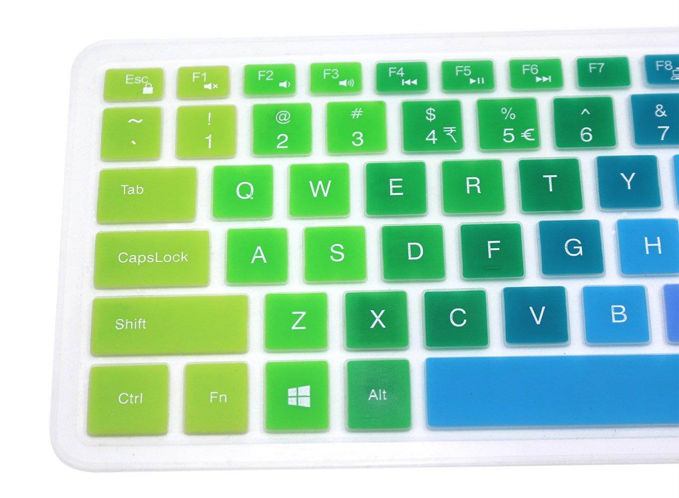 Silicone Keyboard Cover Skin for 15.6" Dell Inspiron 15 7567 7577 i3567 i5570 i5577 i5767 i7559 i7577, 15.6" Dell Inspiron 15 3000 5000 Series, Dell Inspiron 17 5000 series like 5748 5749 (Rainbow)