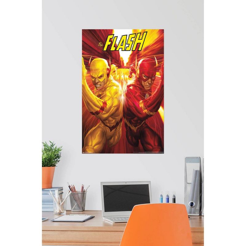 34" x 22" DC Comics: The Flash and The Reverse Flash Race Unframed Wall Poster - Trends International