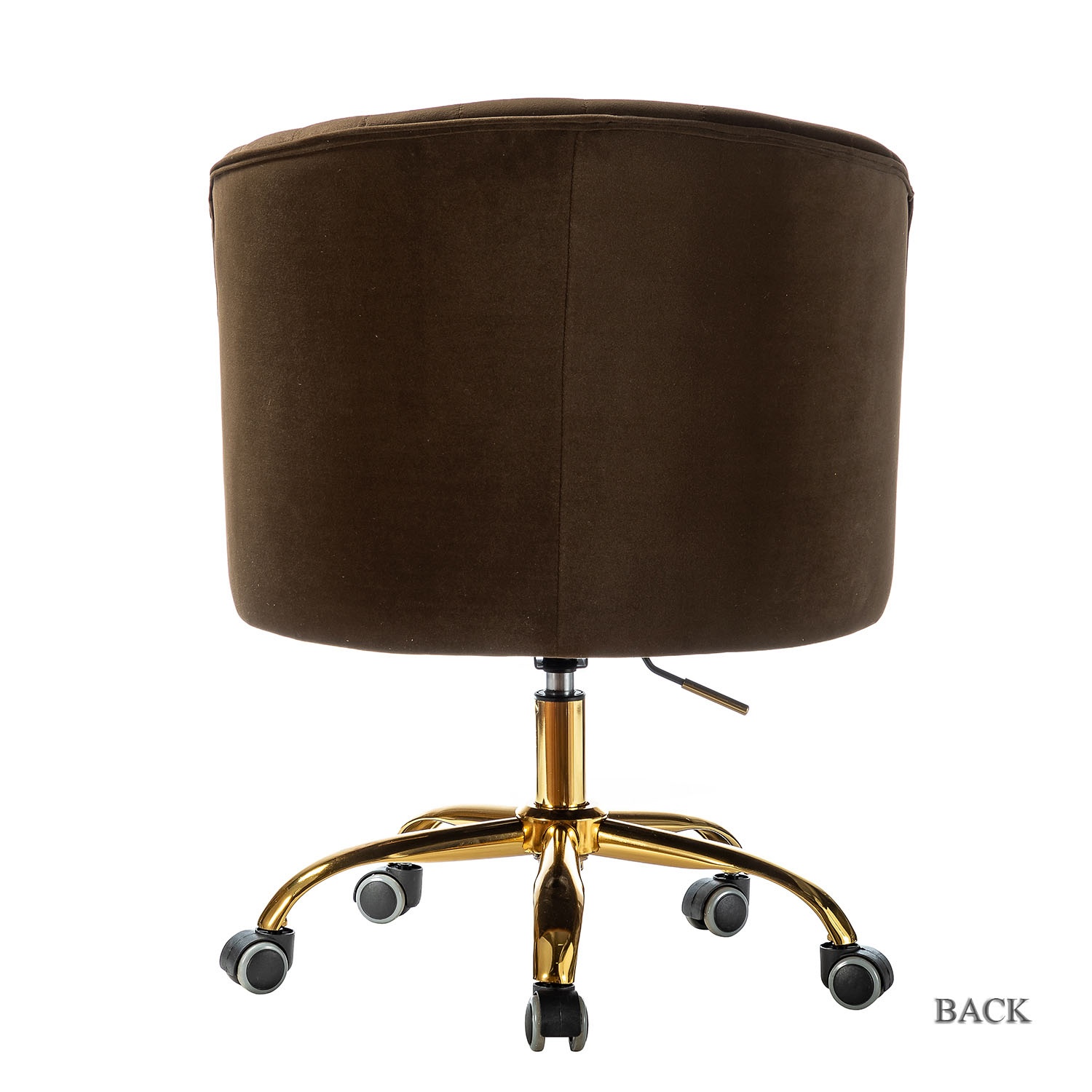 Jayden Creation Lydia Height Adjustable Velvet Task Chair with Swivel Gold Metal Base for Home Office, Bedroom, Living Room