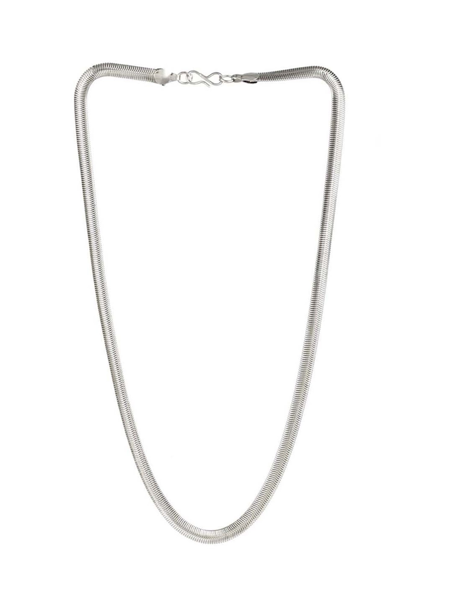 Bold by Priyaasi Sleek Silver-Plated Snake Chain Necklace for Men