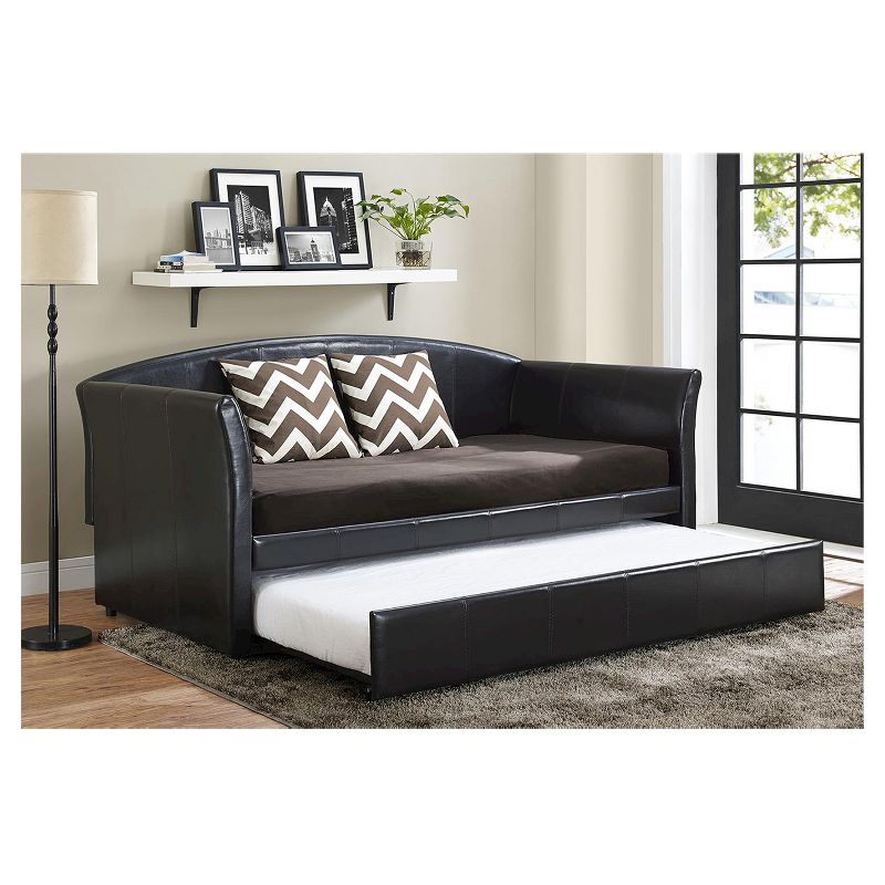 Halle Upholstered Daybed And Trundle Twin Brown/Black - Dorel Home Products