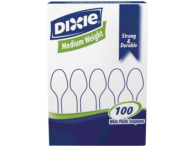 Dixie TM207CT Medium Weight Plastic Cutlery, Teaspoon, 1000 / Carton