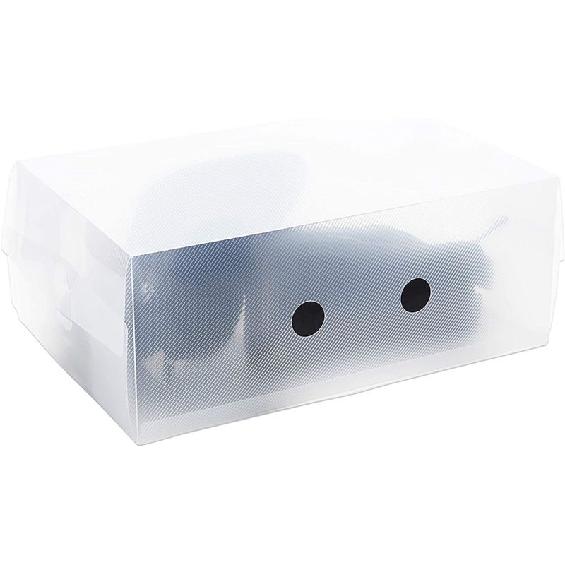 Juvale 10 Packs Stackable Shoe Storage Boxes, Plastic Shoe Box (13 x 8.25 x 5.1 In)