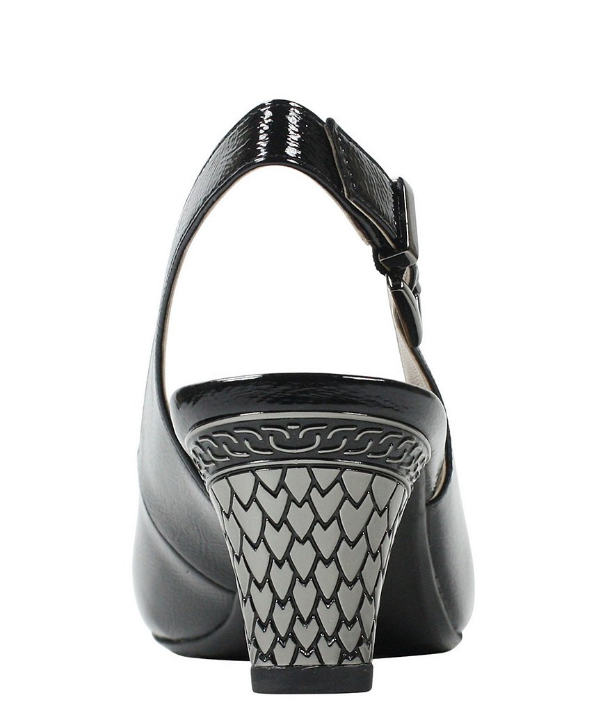 J. Renee Mayetta Slingback Pearlized Patent Dress Metal Heel Pumps