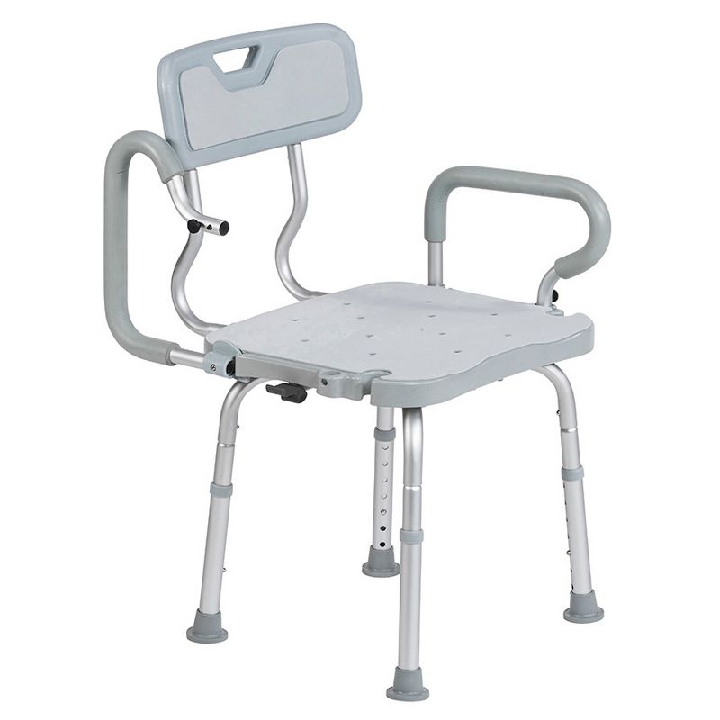 Drive Medical RTL12A001-GR PreserveTech 360 Degrees Swivel Adjustable Height Compact Bath Chair with 350 Pound Weight Capacity, Grey