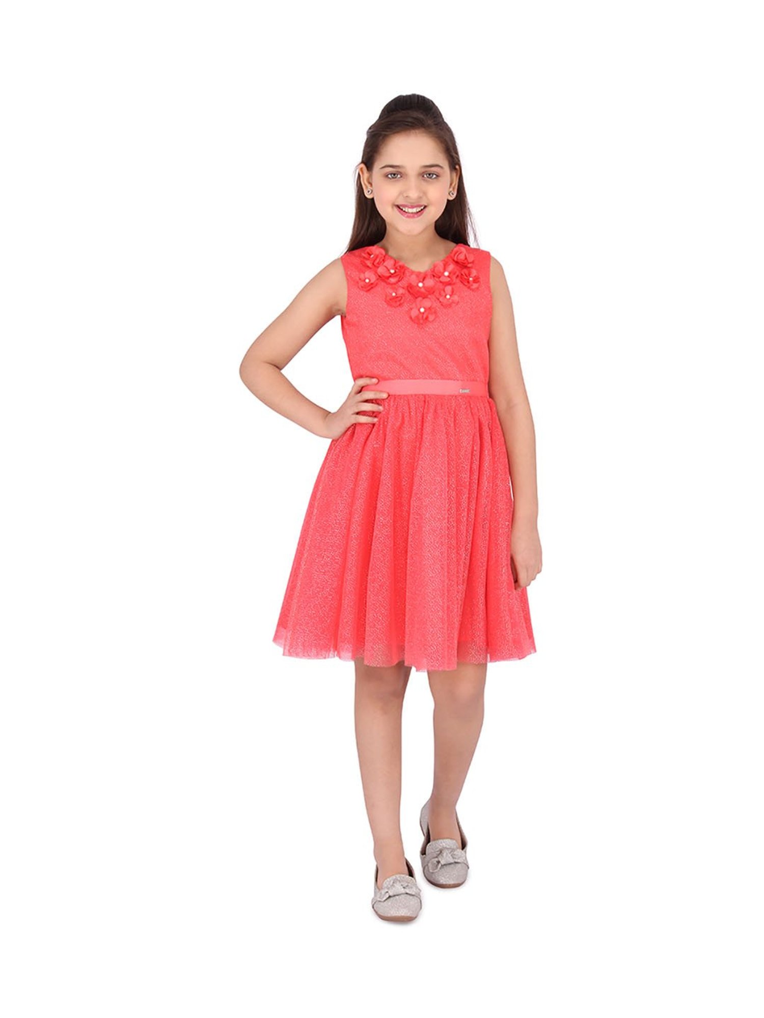 Cutecumber Kids Coral Embellished Dress