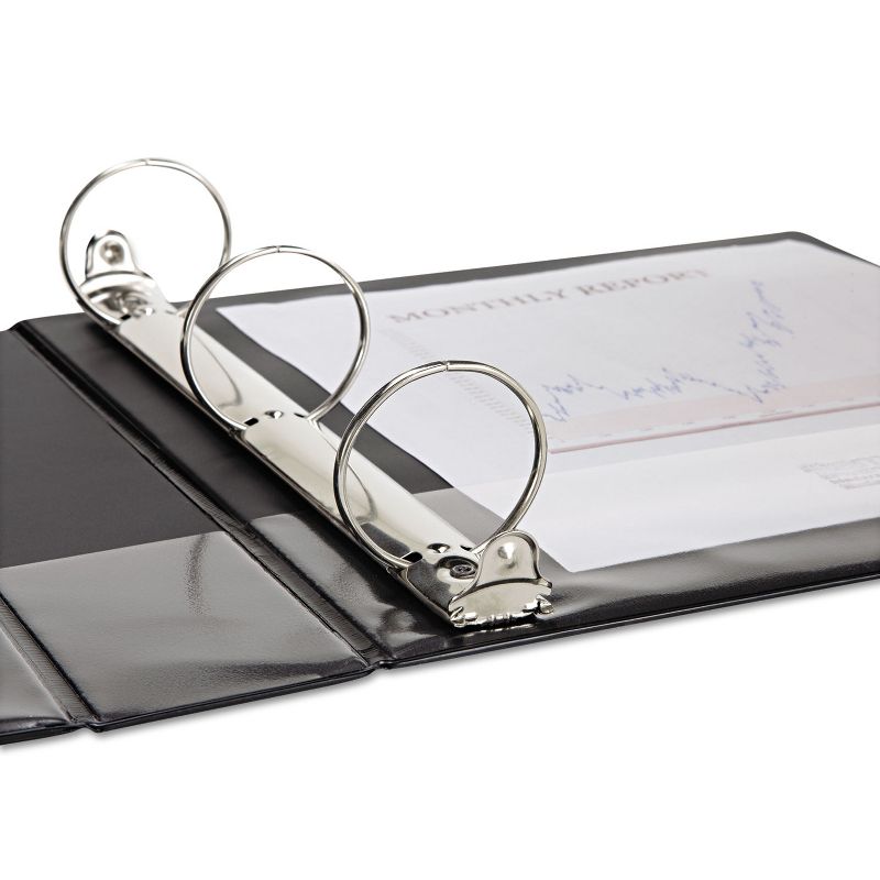 Samsill Speedy Spine Round Ring View Binder 11 x 8-1/2 2" Cap Black 18160C