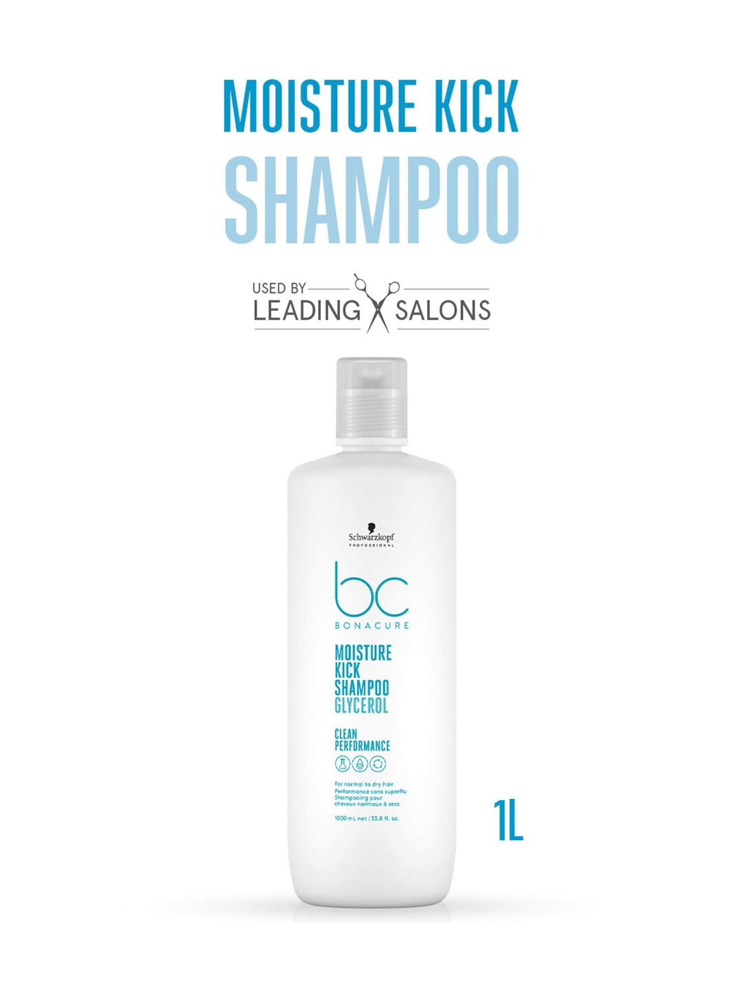 Schwarzkopf Professional Bonacure Moisture Kick Shampoo with Glycerol - 1000 ml