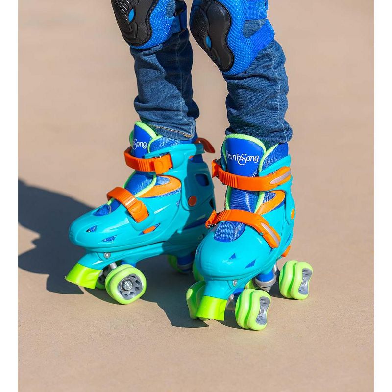 HearthSong - One2Go Adjustable Roller Skates Featuring Easy-Rolling Shark Wheels Jr. with Hard Shell Ankle Support, Adjustable for Kids' Shoe Sizes 1-4