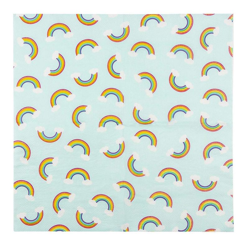 Blue Panda 150-Pack Disposable Paper Napkins Rainbow Party Supplies for Kids Birthdays, 6x6"