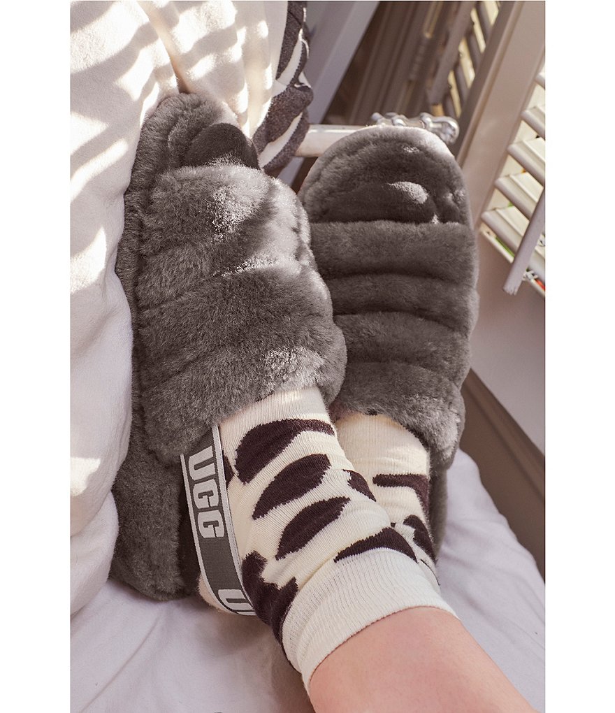 UGG&reg; Logo Fluff Yeah Fur Slides
