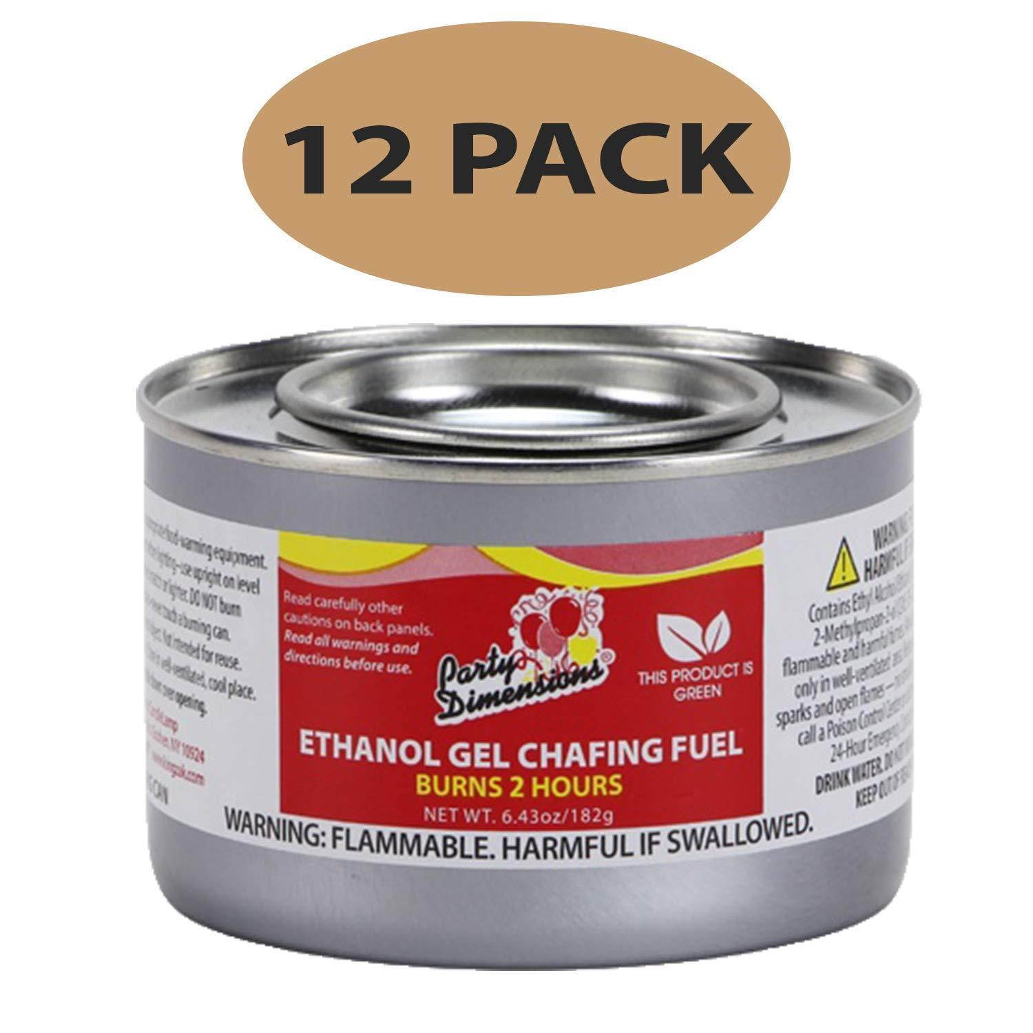 Chafing Dish Fuel Cans and Fuel Holders kit &ndash; Includes 12 Ethanol Gel Chafing Fuels, Burns for 2 Hours (6.43 OZ) 2 Fuel Holders with Safety Covers for your Cooking, Food Warming, Buffet and Parties.