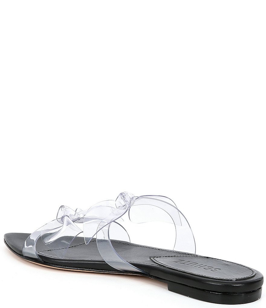 Schutz Jollie Clear Bow Knot Slides