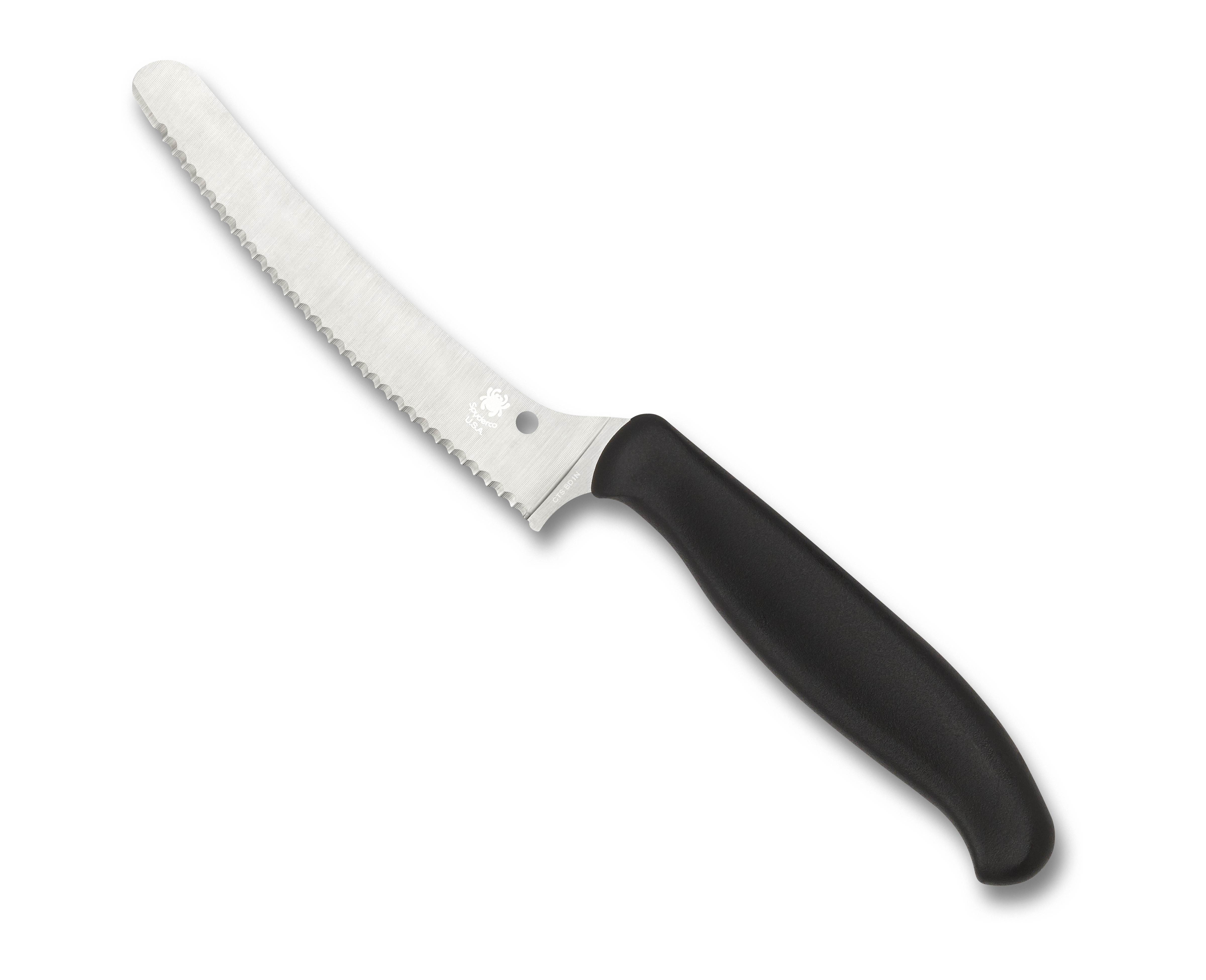 Spyderco Kitchen Cutlery Black Polypropylene Z-Cut Bread Knife BD1N Stainless Knives