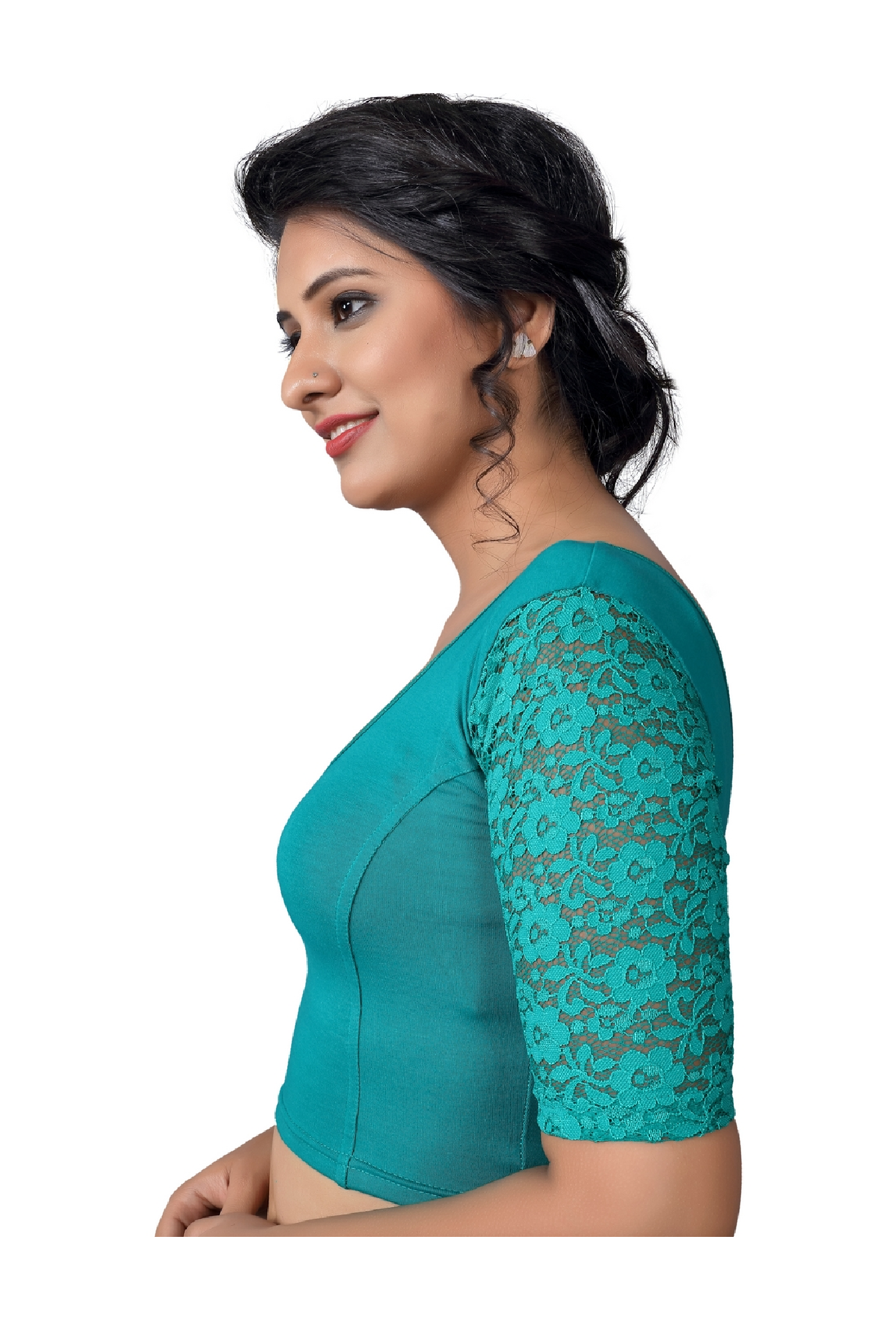 Salwar Studio Teal Textured Blouse