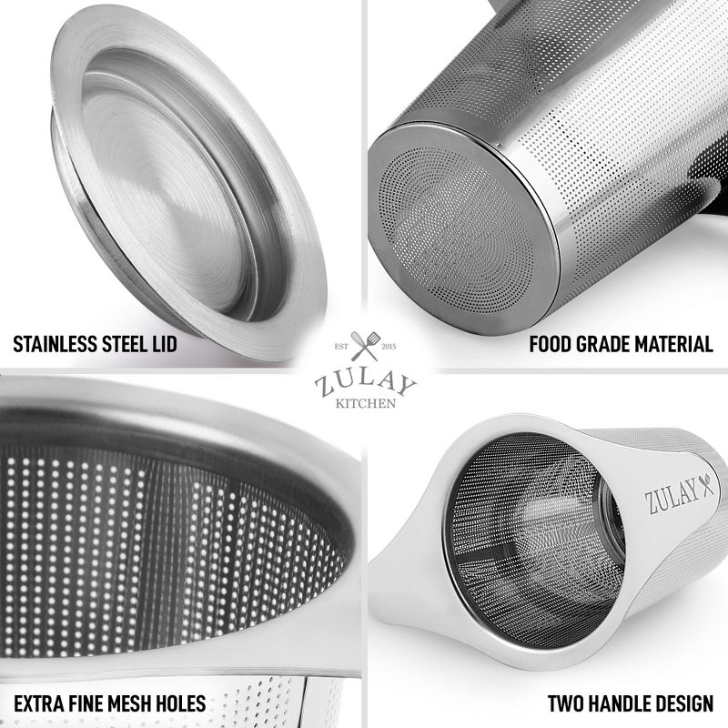 Zulay Kitchen Large Stainless Steel Tea Filter For Loose Tea