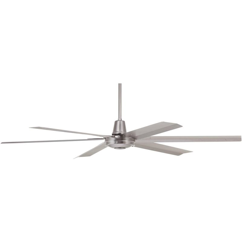60" Casa Vieja Modern Industrial Outdoor Ceiling Fan with Remote Brushed Steel Damp Rated for Patio Porch