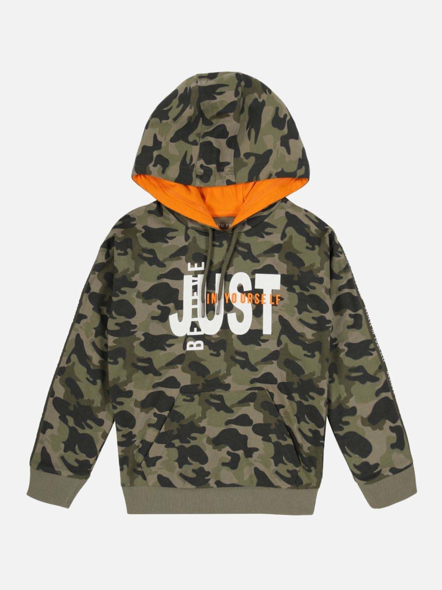 Allen Solly Junior Orange Cotton Regular Fit Full Sleeves Sweatshirt