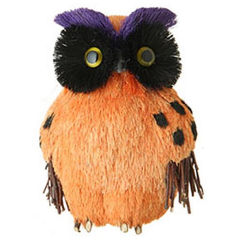 Raz Imports 6.5" Sisal Owl Halloween Decoration - Orange/Black