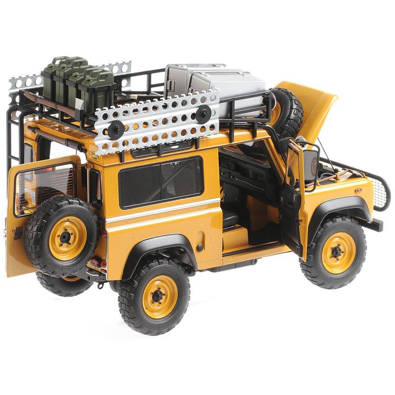 Land Rover 90 Sandglow Orange with Roof Rack and Accessories "Camel Trophy" Borneo (1985) 1/18 Diecast Model Car by Almost Real