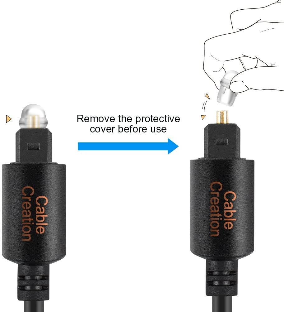 Optical Audio Cable CableCreation 3 Feet Digital Fiber Optic Cable for Home Theater Sound Bar TV PS4 Xbox VD/CD Player Blu-ray Players Game Console& More 0.9M