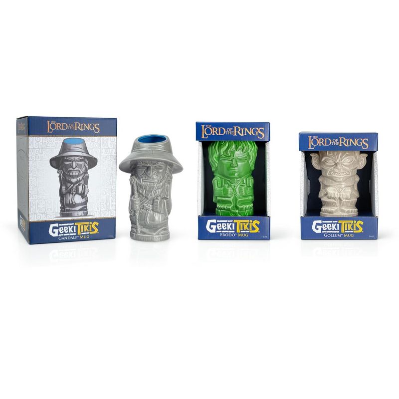 Beeline Creative Geeki Tikis Lord Of The Rings Frodo, Gandalf, Gollum Cup Set of 3