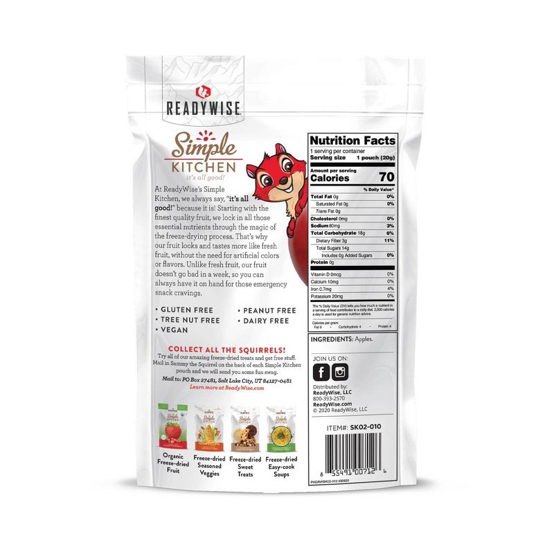ReadyWise Simple Kitchen Sweet Apples Freeze-Dried Fruit - 6ct Case
