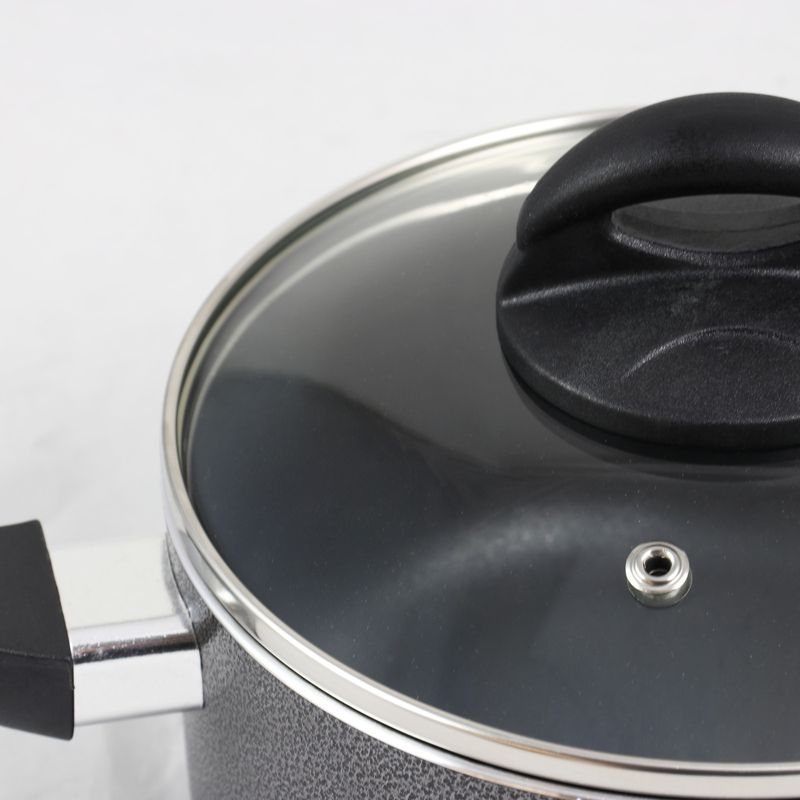 Oster Clairborne 2.5 Quart Aluminum Sauce Pan with Lid in Charcoal Grey