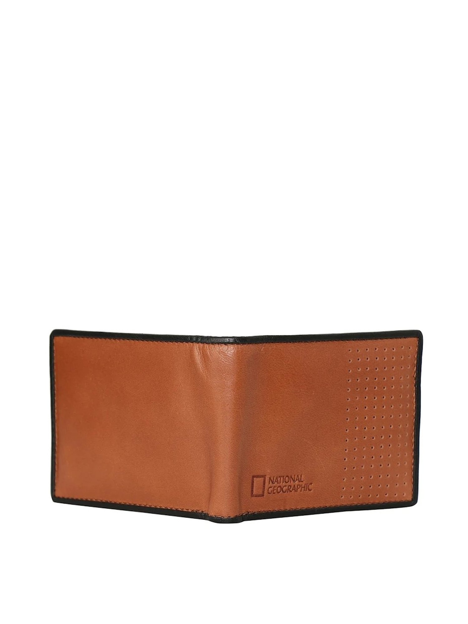 National Geographic Tan Solid Rfid Bi-Fold Wallet for Men
