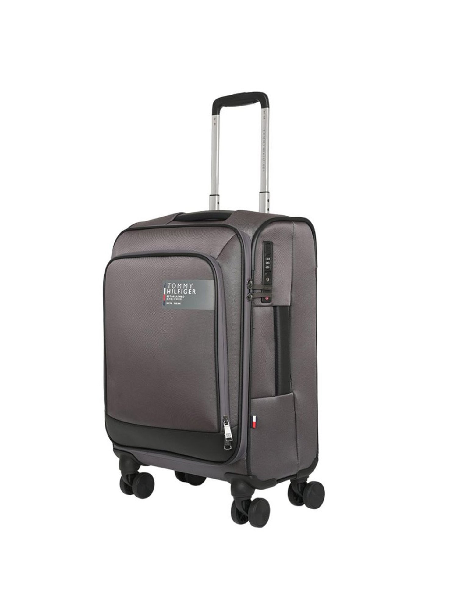 Tommy Hilfiger Westfield Grey Solid Soft Cabin Trolley Bag - 55 Cms